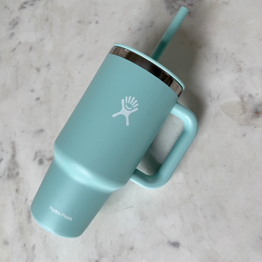Hydro Flask 32 oz Insulated Tumbler Cup Mug with Handle & Straw - Blue